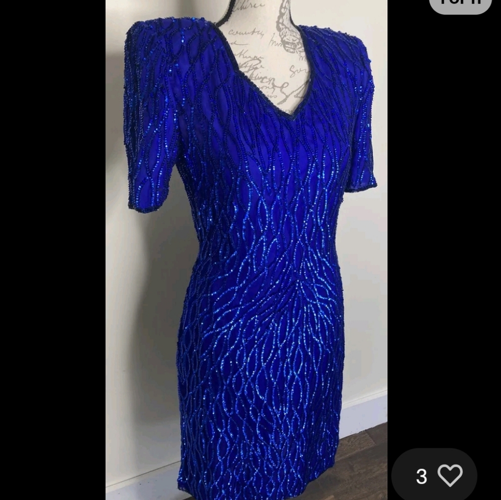 80's Sequin Dynasty Style Dress Size Small